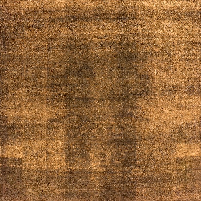 Square Machine Washable Oriental Orange Industrial Area Rugs, wshurb3151org