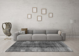Machine Washable Oriental Gray Industrial Rug in a Living Room,, wshurb3151gry