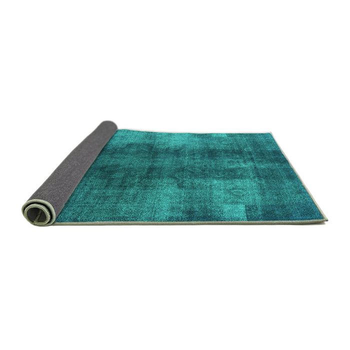 Sideview of Oriental Turquoise Industrial Rug, urb3151turq