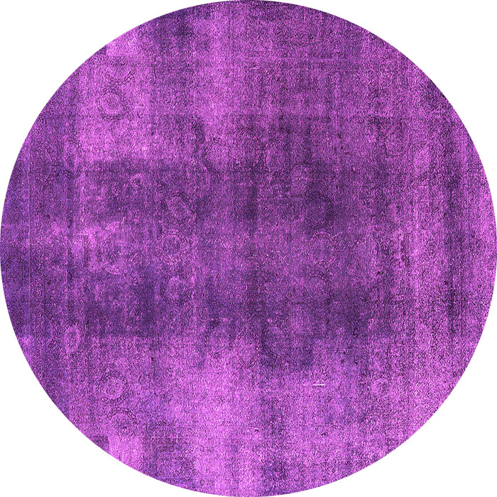 Round Machine Washable Oriental Pink Industrial Rug, wshurb3151pnk