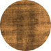 Round Oriental Orange Industrial Rug, urb3151org