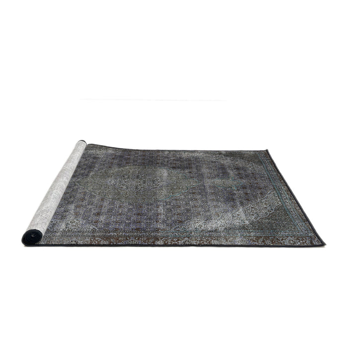 Sideview of Machine Washable Industrial Modern Gray Rug, wshurb3152