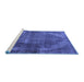 Sideview of Machine Washable Oriental Blue Industrial Rug, wshurb3152blu