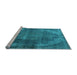 Sideview of Machine Washable Oriental Light Blue Industrial Rug, wshurb3152lblu