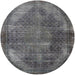 Round Mid-Century Modern Gray Oriental Rug, urb3152