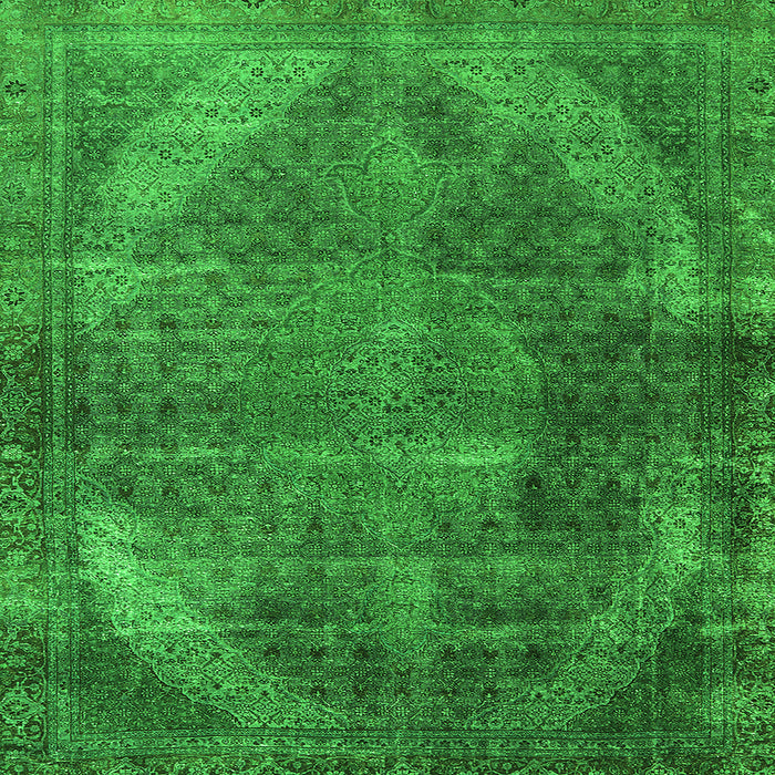 Square Oriental Green Industrial Rug, urb3152grn