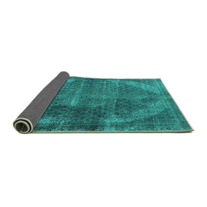 Sideview of Oriental Turquoise Industrial Rug, urb3152turq