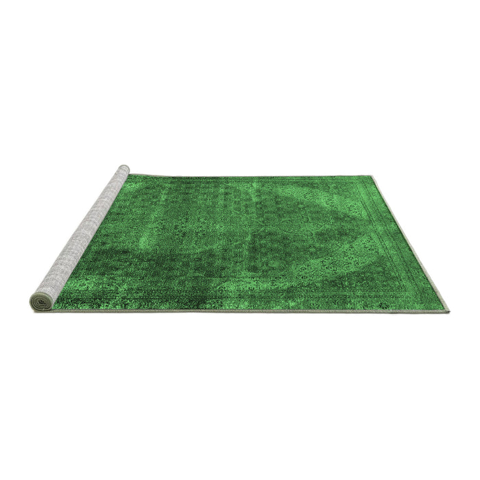 Sideview of Machine Washable Oriental Emerald Green Industrial Area Rugs, wshurb3152emgrn