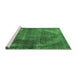 Sideview of Machine Washable Oriental Emerald Green Industrial Area Rugs, wshurb3152emgrn