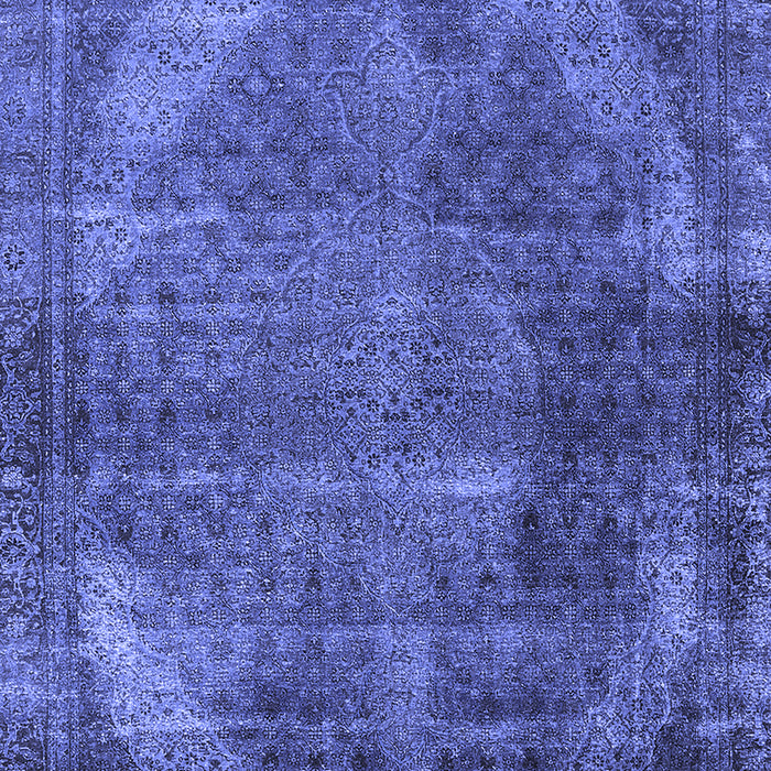 Machine Washable Oriental Blue Industrial Rug, wshurb3152blu