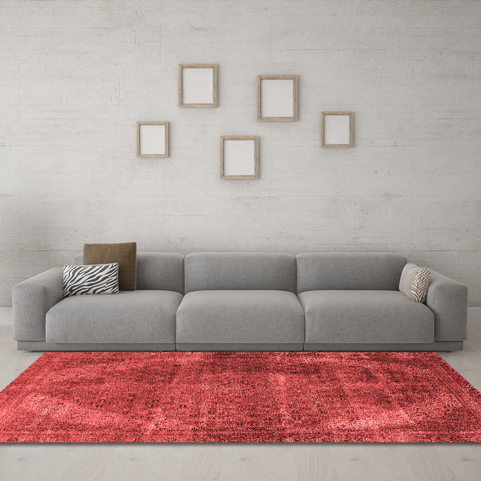 Industrial Red Washable Rugs