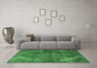 Machine Washable Oriental Emerald Green Industrial Area Rugs in a Living Room,, wshurb3152emgrn