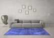 Machine Washable Oriental Blue Industrial Rug in a Living Room, wshurb3152blu