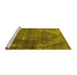 Sideview of Machine Washable Oriental Yellow Industrial Rug, wshurb3152yw