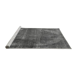 Sideview of Machine Washable Oriental Gray Industrial Rug, wshurb3152gry