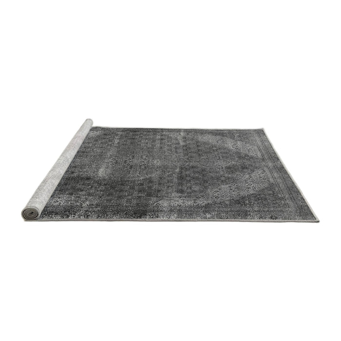 Sideview of Machine Washable Oriental Gray Industrial Rug, wshurb3152gry
