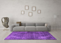 Machine Washable Oriental Purple Industrial Rug, wshurb3152pur