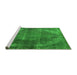 Sideview of Machine Washable Oriental Green Industrial Area Rugs, wshurb3152grn