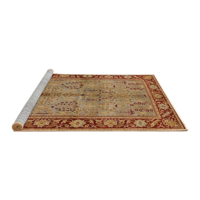 Sideview of Machine Washable Industrial Modern Mahogany Brown Rug, wshurb3153