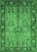 Machine Washable Oriental Emerald Green Industrial Area Rugs, wshurb3153emgrn