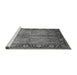 Sideview of Machine Washable Oriental Gray Industrial Rug, wshurb3153gry