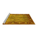 Sideview of Machine Washable Oriental Yellow Industrial Rug, wshurb3153yw