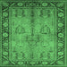 Square Oriental Emerald Green Industrial Rug, urb3153emgrn