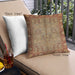 Front View of Mid-Century Modern Urban Square Mahogany Brown Throw Pillow, 18 inch by 18 inch, pwurb3153