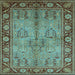 Square Oriental Light Blue Industrial Rug, urb3153lblu