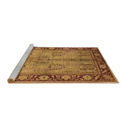 Sideview of Machine Washable Oriental Brown Industrial Rug, wshurb3153brn