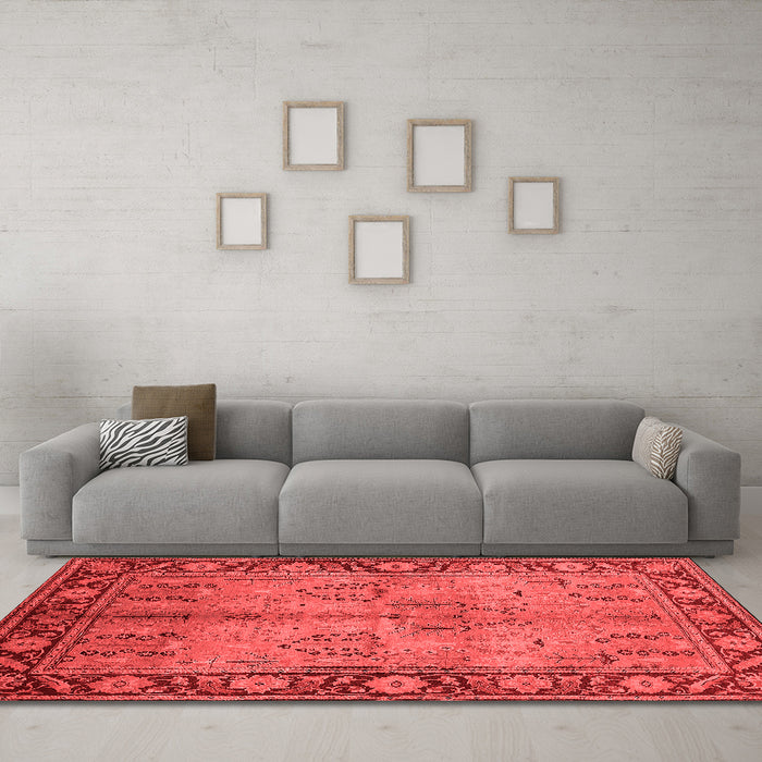 Industrial Red Washable Rugs