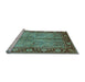 Sideview of Machine Washable Oriental Light Blue Industrial Rug, wshurb3153lblu