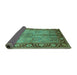 Sideview of Oriental Turquoise Industrial Rug, urb3153turq