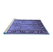 Sideview of Machine Washable Oriental Blue Industrial Rug, wshurb3153blu