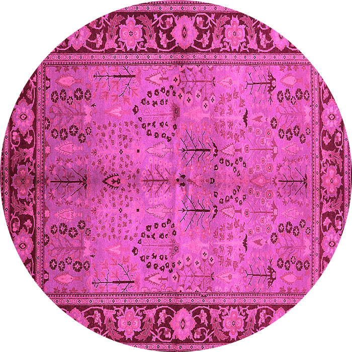 Round Oriental Pink Industrial Rug, urb3153pnk