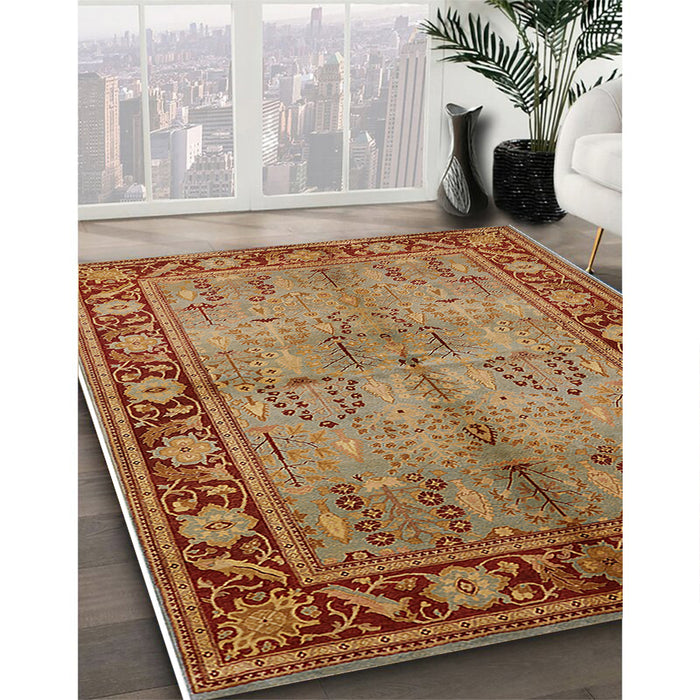 Machine Washable Industrial Modern Mahogany Brown Rug in a Family Room, wshurb3153