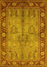 Machine Washable Oriental Yellow Industrial Rug, wshurb3153yw