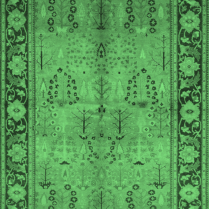 Oriental Emerald Green Industrial Rug, urb3153emgrn