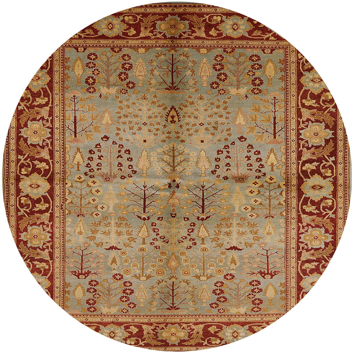 Round Machine Washable Industrial Modern Mahogany Brown Rug, wshurb3153