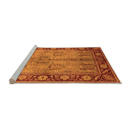 Sideview of Machine Washable Oriental Orange Industrial Area Rugs, wshurb3153org