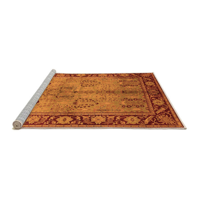 Sideview of Machine Washable Oriental Orange Industrial Area Rugs, wshurb3153org