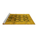 Sideview of Machine Washable Oriental Yellow Industrial Rug, wshurb3154yw