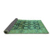 Sideview of Oriental Turquoise Industrial Rug, urb3154turq