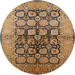 Round Machine Washable Industrial Modern Red Brown Rug, wshurb3154