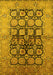 Machine Washable Oriental Yellow Industrial Rug, wshurb3154yw