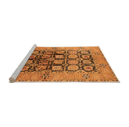 Sideview of Machine Washable Oriental Orange Industrial Area Rugs, wshurb3154org