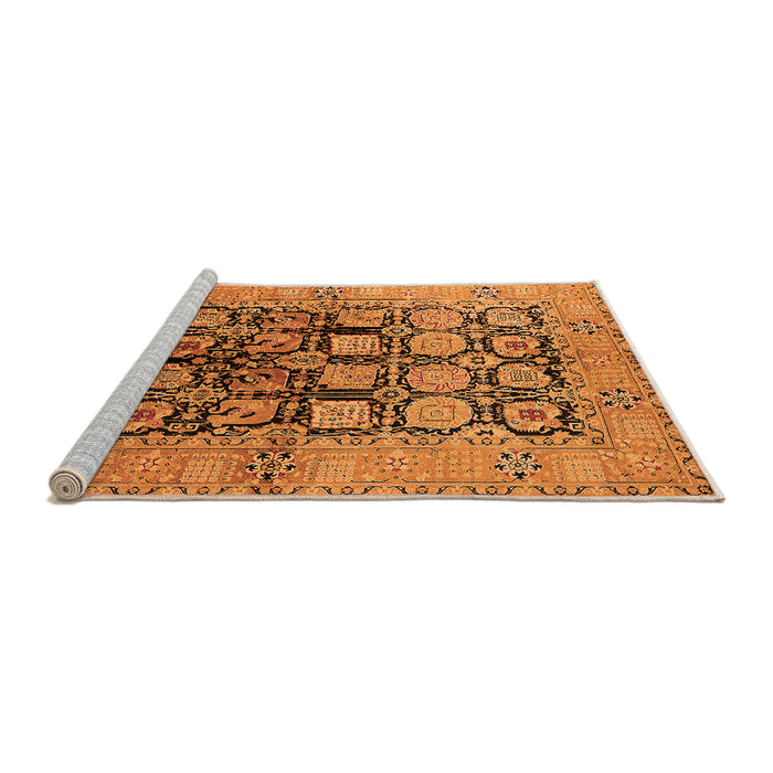 Sideview of Machine Washable Oriental Orange Industrial Area Rugs, wshurb3154org