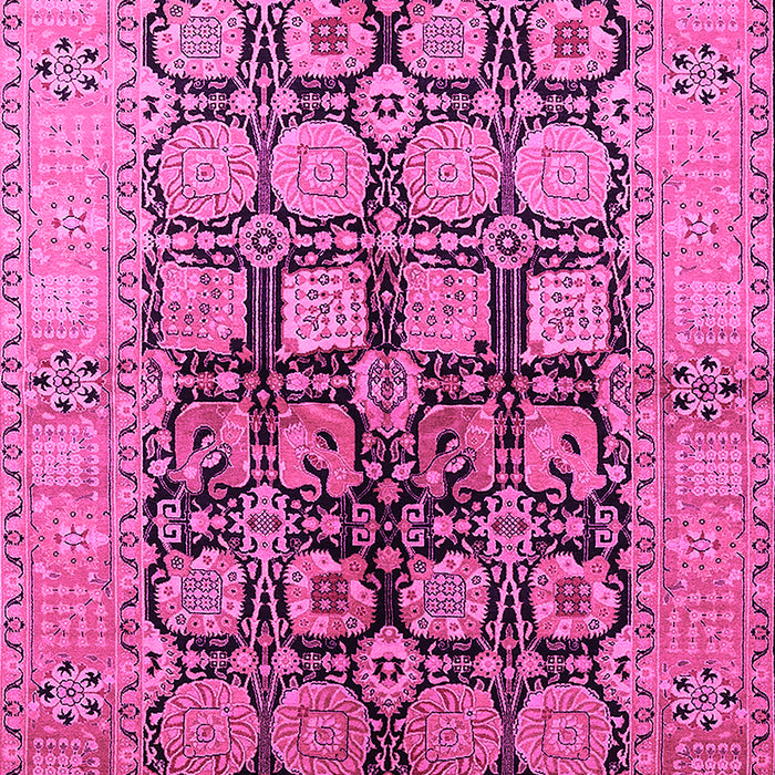 Machine Washable Oriental Pink Industrial Rug, wshurb3154pnk