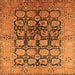 Square Machine Washable Oriental Orange Industrial Area Rugs, wshurb3154org