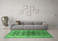 Machine Washable Oriental Emerald Green Industrial Rug, wshurb3154emgrn